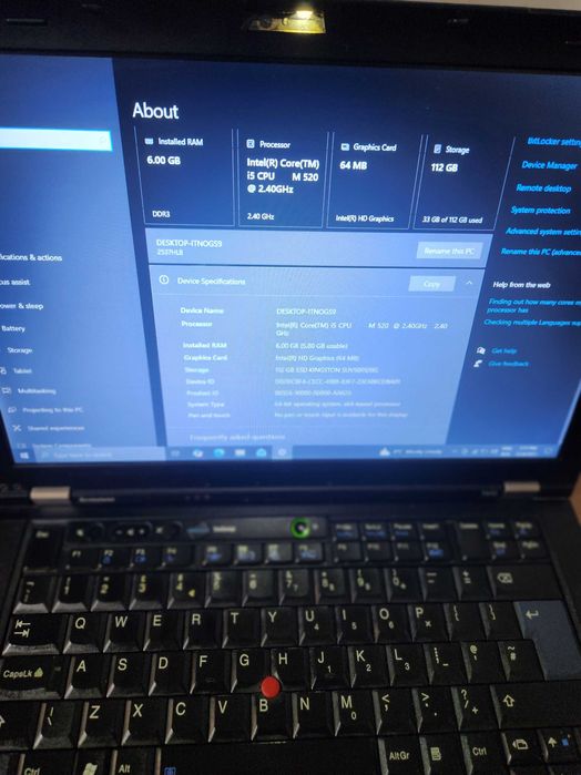 Laptop Office, Lenovo Think pad T410, 14 inci, i5, 6 GB, ssd, tst ilum