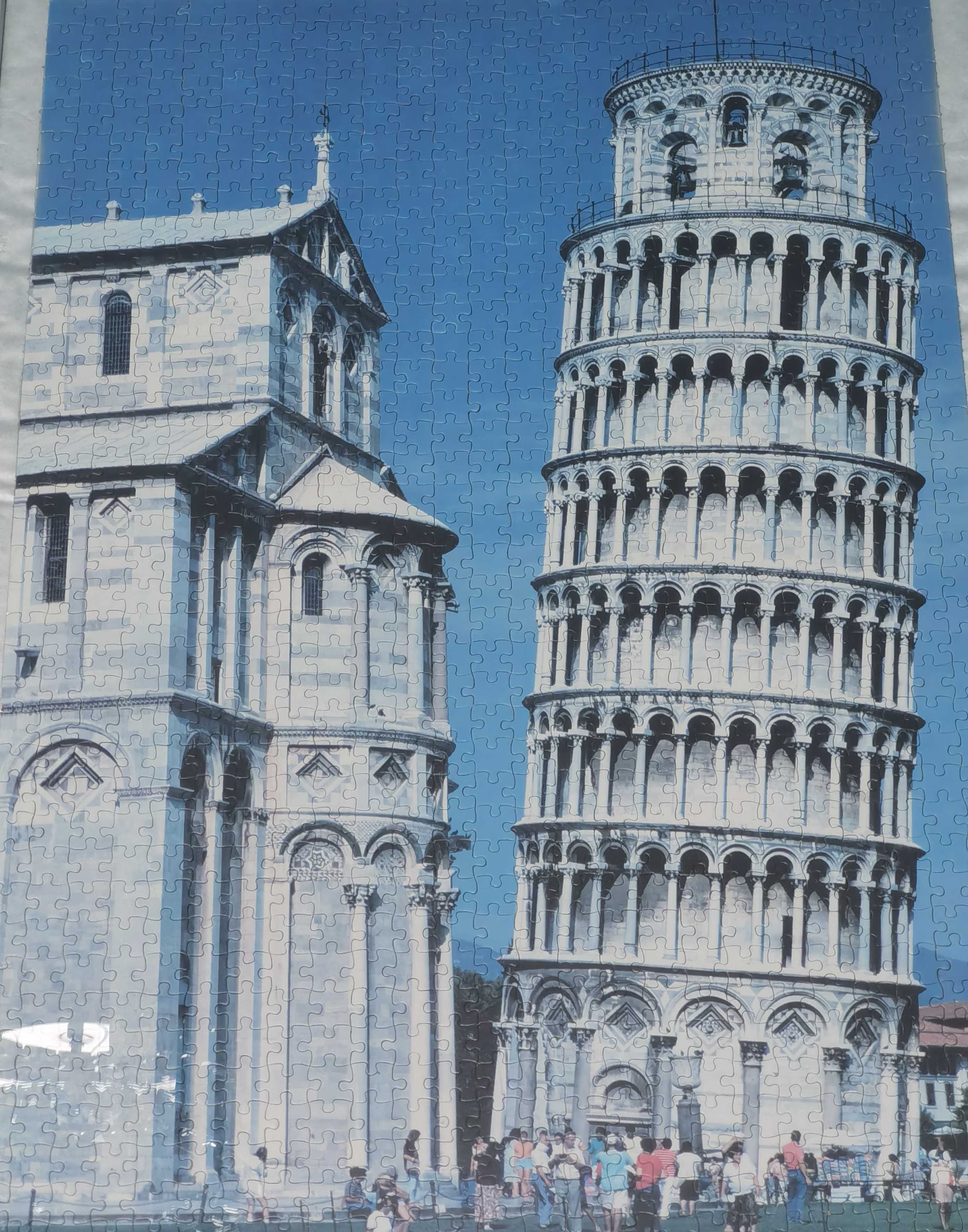 Puzzle terminat înrămat Turnul din Pisa 70x50 cm