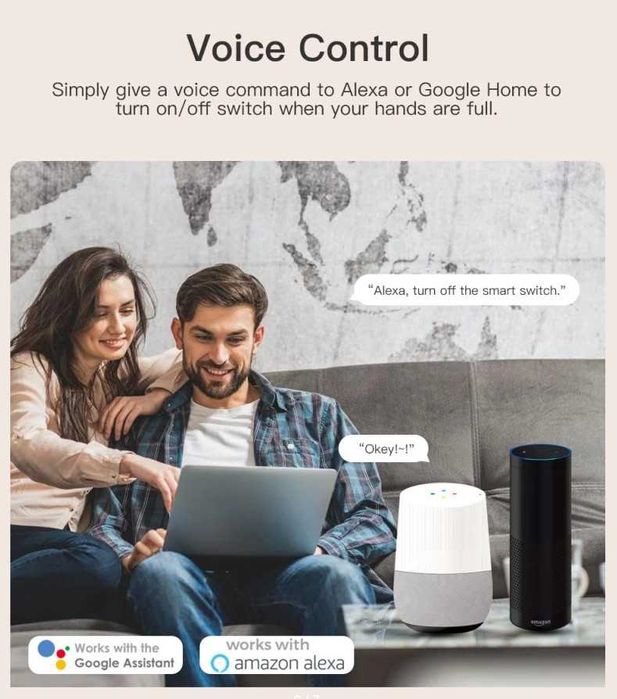 Умный мини реле Aubess Tuya Wi-Fi 16A EU