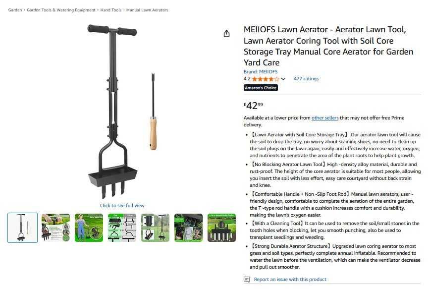 Aerator pamant, Meiiofs, gazon si altele, 95cm