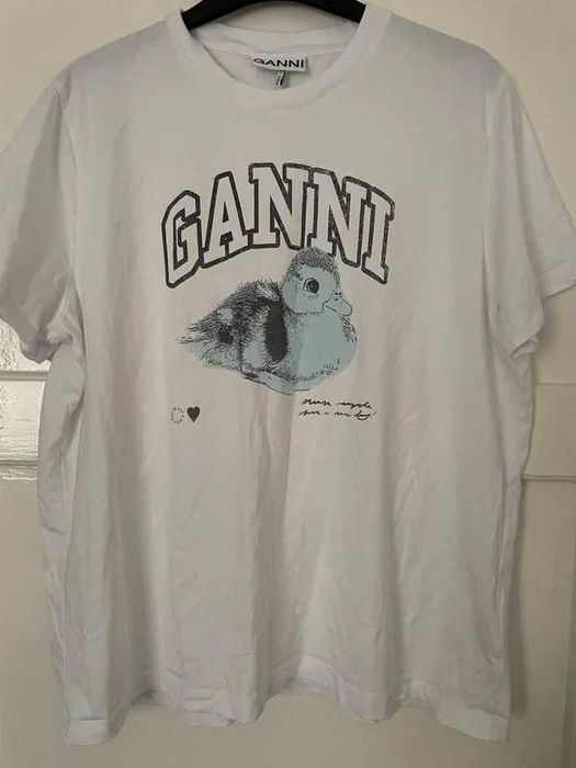 Дамска тениска Ganni , бяла дамска тениска