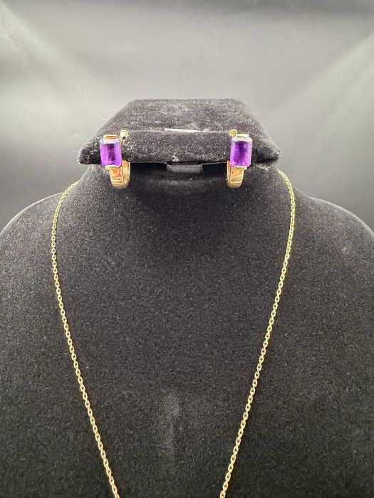 Dracula Amanet: Cercei de Aur 14K/3.50GR si Pandantiv  Aur 14k/1.30 GR