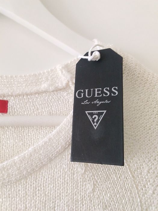 Guess Los Angeles Дамска бяла блуза / туника с дълъг ръкав S-M