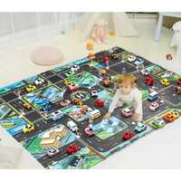 Детско тънко килимче с нарисувана писта за игра