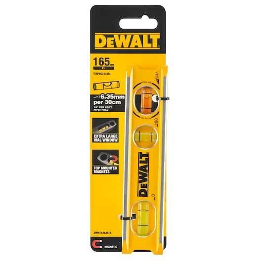 Магнитен алуминиев нивелир DeWalt DWHT42525-0, 165 мм