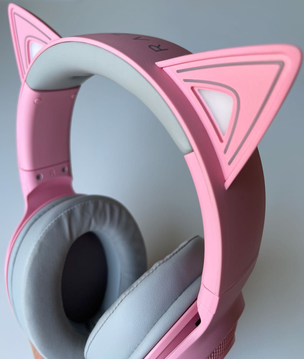 Гейминг слушалки Razer - Kraken BT Kitty Edition, розови