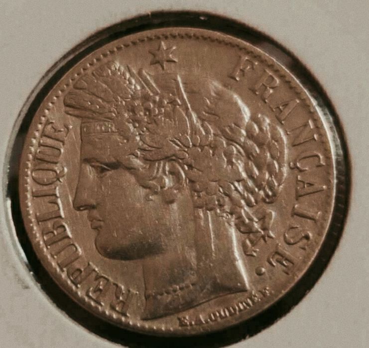 1 Francs Francais 1871 г,Сребро!