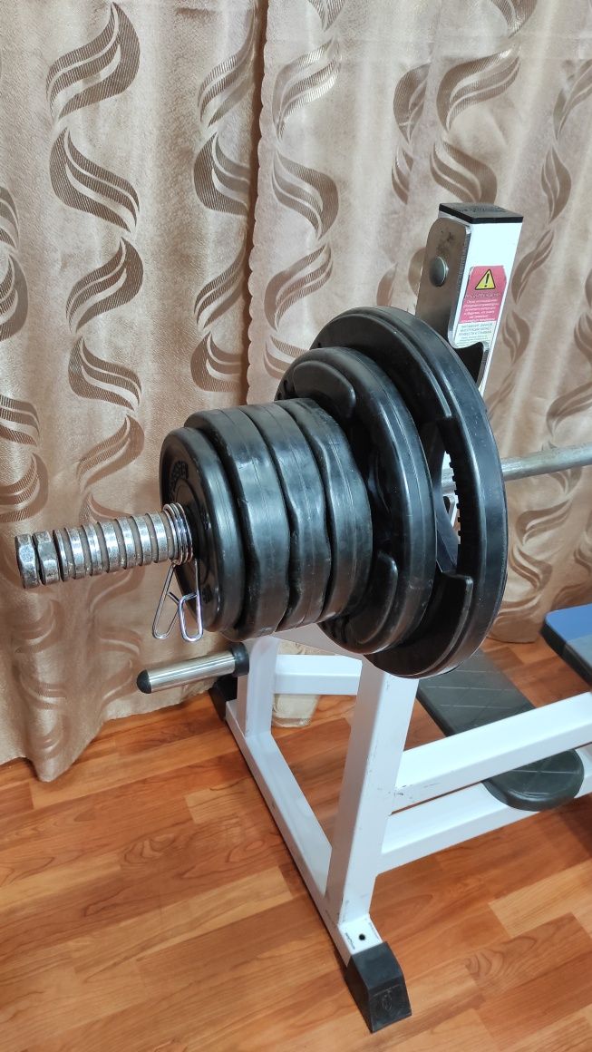 Скамья для жима лежа штанга гриф блины MB barbell