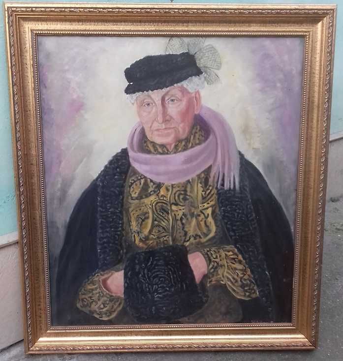 Tablou vechi - femeie nobila - semnat