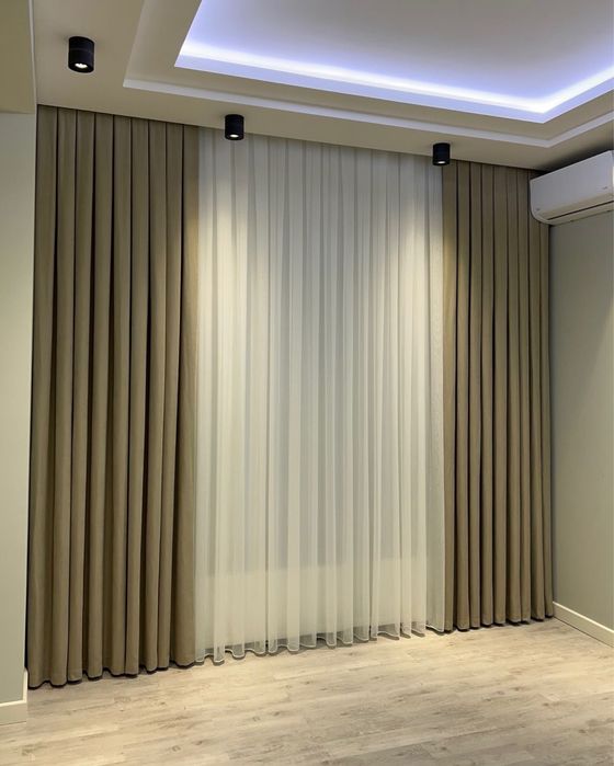 Шторы готовые 40 000 тг (Портьеры 5м+Тюль 5м)