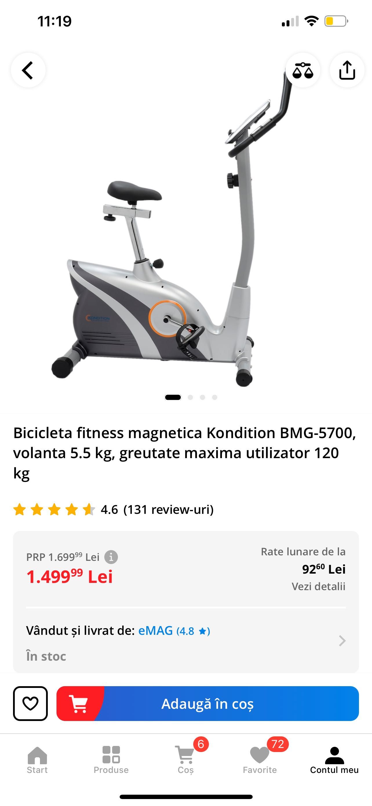 Bicicleta Fitness magnetica Kondition