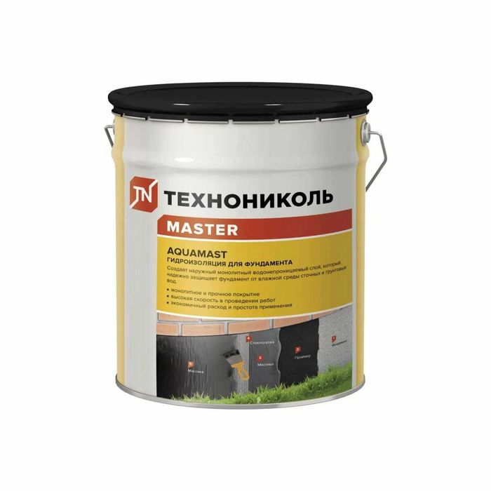 Мастика битумная, Праймер битумный ТЕХНОНИКОЛЬ AquaMast, ведро