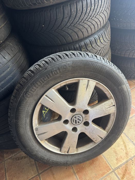 Set jante VW roti aluminiu 5x112 cauciucuri 195 / 65 / 15 iarna