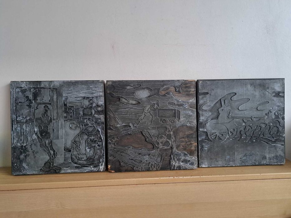 Matrițe de tipar în relief pentru o gravură sau o xilogravură