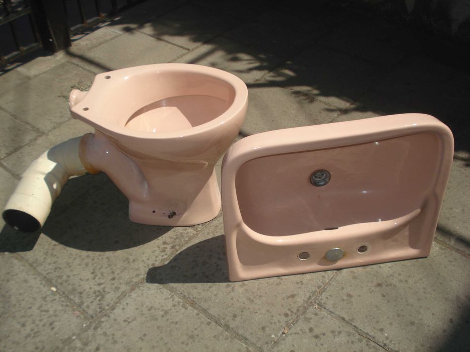 SET: Chiuveta Baie + Vas Scaun WC culoare ROZ