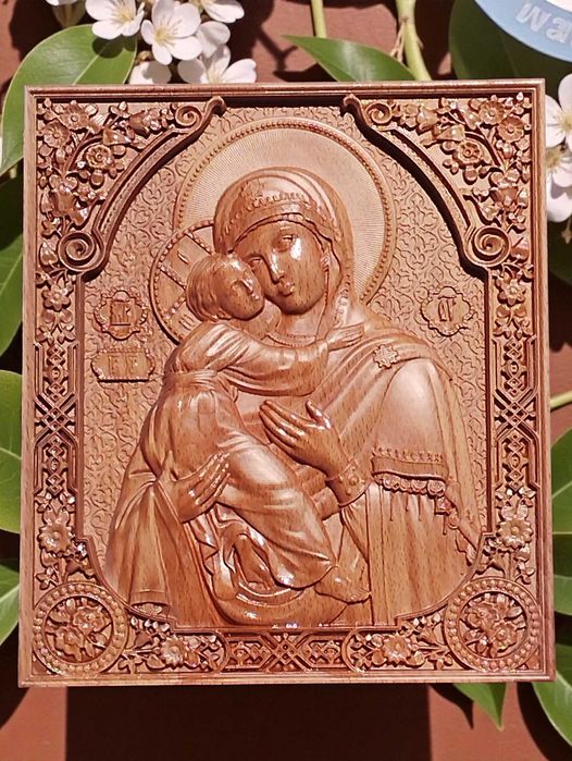 Икона на Свети Николай Чудотворец - авторска дърворезба - Промоция !!!