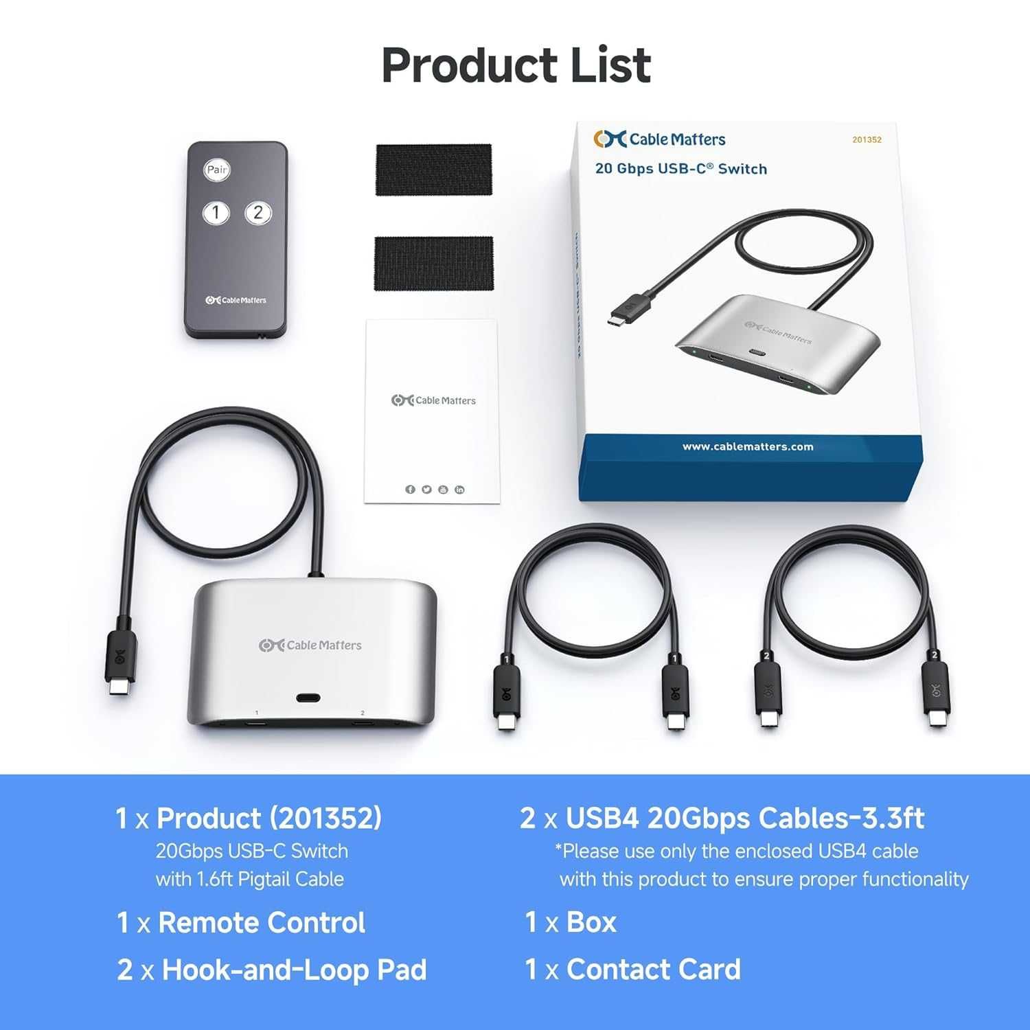 USB-C/KVM Switch Cable Matters (Comutator thunderbolt) - 20GBps