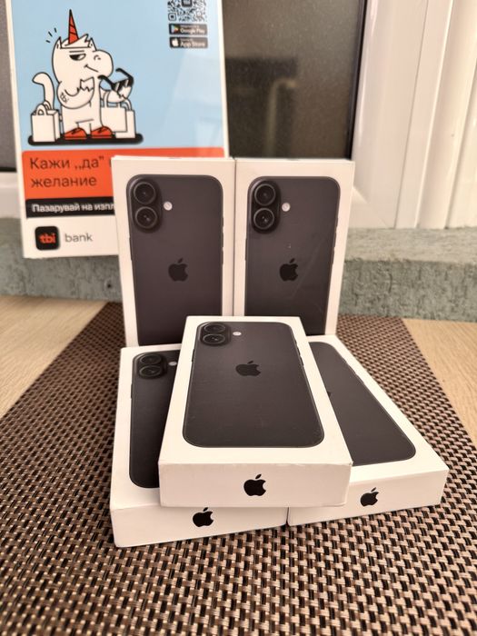НОВИ*iphone 16 Лизинг от 51лв/м айфон 16 Pink/black