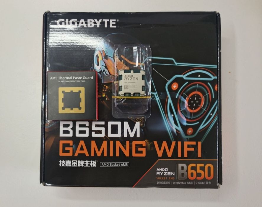 Новый комплект AM5 Ryzen 5 7500F + Gigabyte B650M Gaming WiFi
