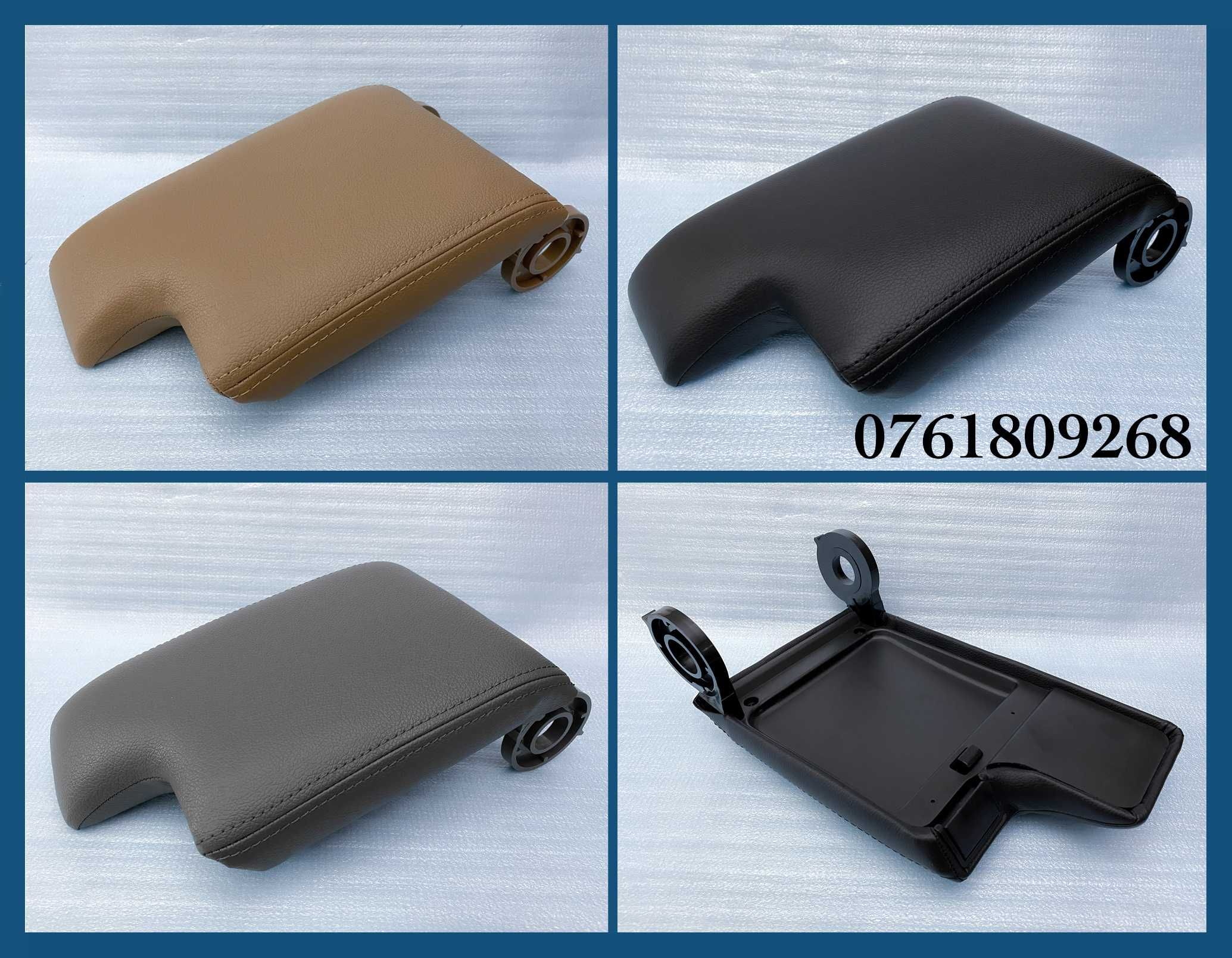 Capac piele cotiera pentru BMW seria 3 E46 (1998-2005) - negru gri bej