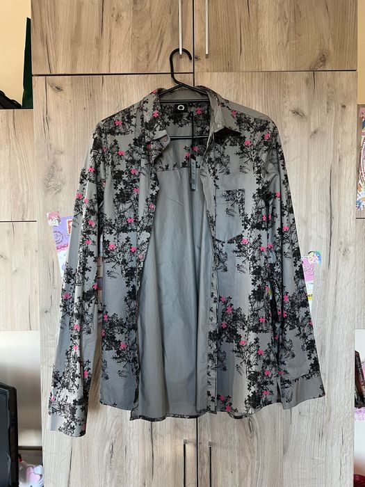 Мъжка тъмно зелано камо риза slim fit  vintage стил ново с етикети