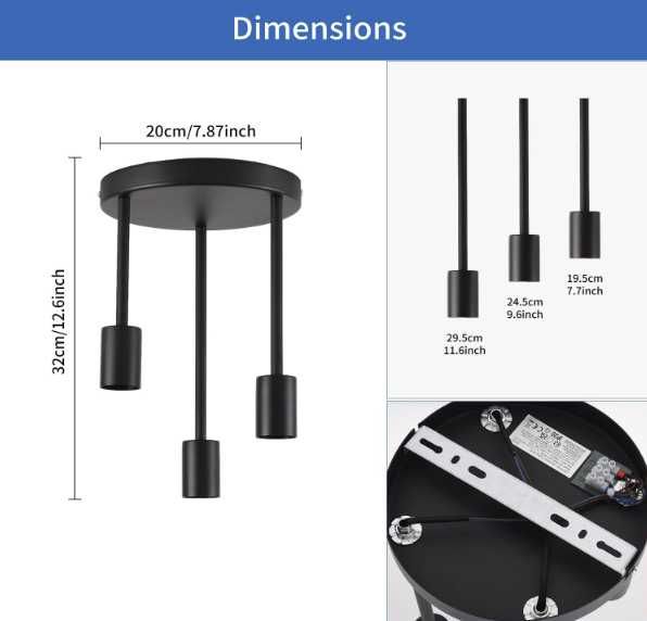 Lustra model Industrial cu 3 becuri