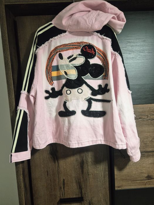 Geaca demin cusuta model Mickey Mouse