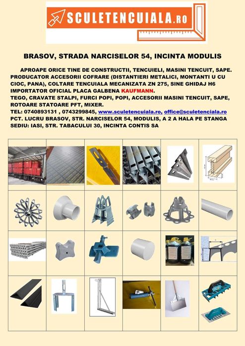 Placa galbena si accesorii cofrare