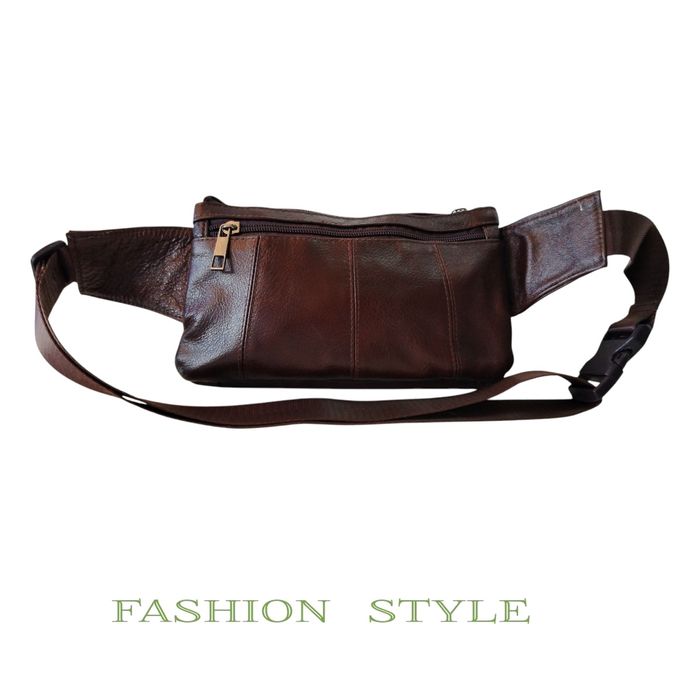 Мъжка чанта от естествена кожа за кръста