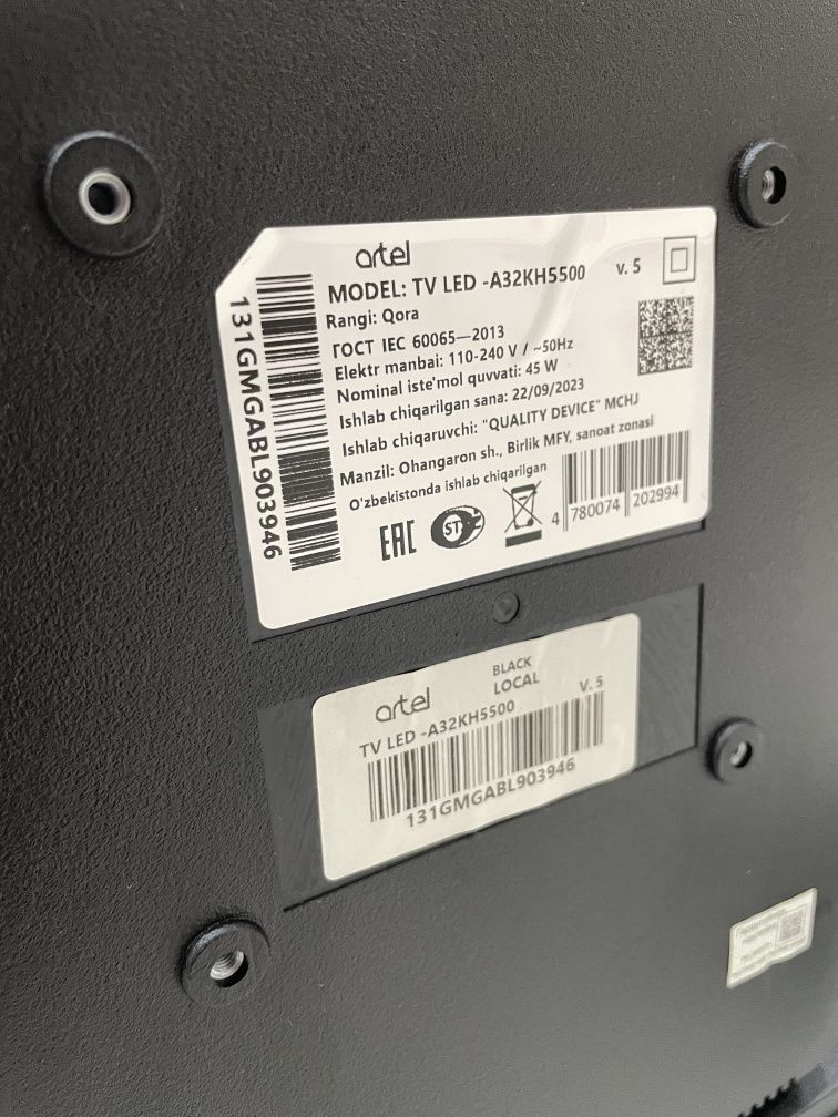 Artel 32 KH5500 Smart TV Google TV Yengide turbti
