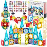 Set Educativ si Creativ Magnetic,98 Piese,LKS Magic Magnetic Blocks