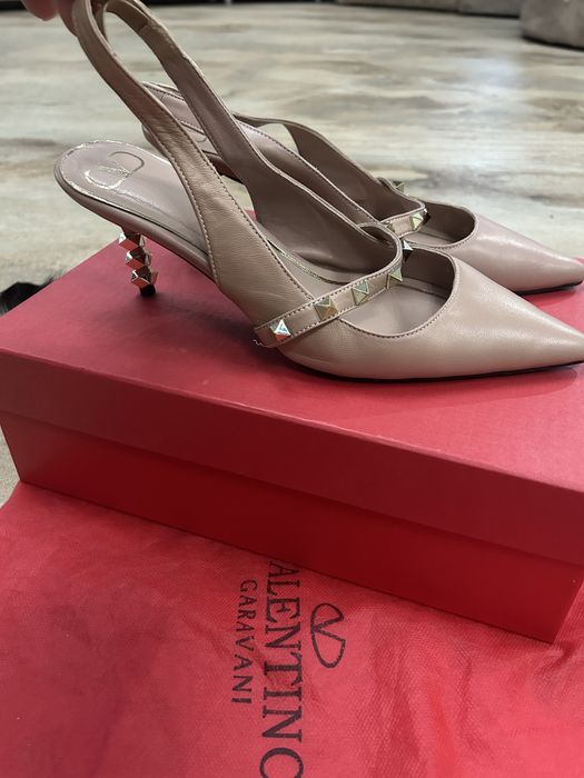 Pantofi stileto premium full box , piele naturala , nude