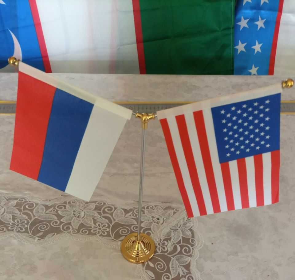 2 ustunli Stol Bayroq Flag Настольные флаги двойной стойкой