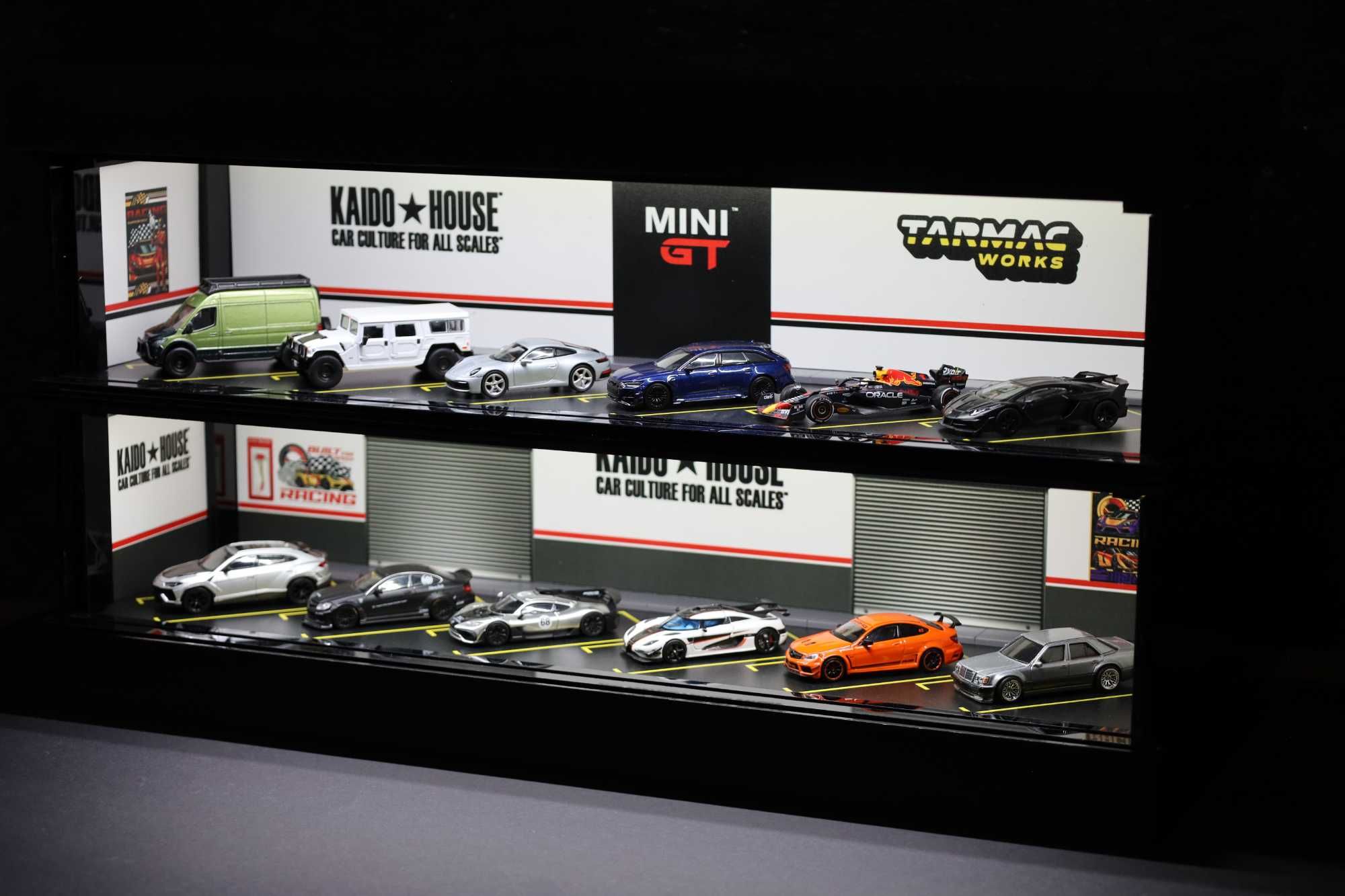 Diorama Display tip garaj-Machete auto 1:64-Hotwheels,MiniGT,Kaido.