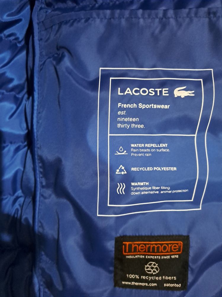 Lacoste quilted royal blue gilet! 100%authentic!!!