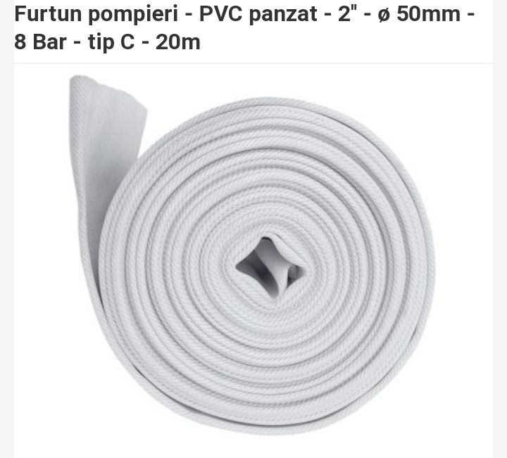 Furtune pompieri PVC panzate 20m liniari sau 40m liniari