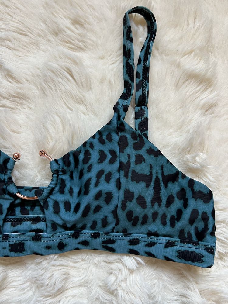 Costum de baie leopard print cu talie inalta