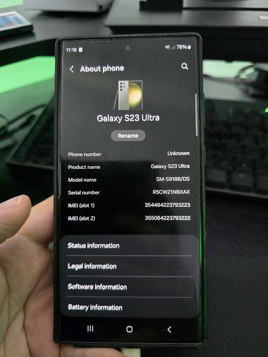 Vând placa de baza S23 Ultra 512gb defecta