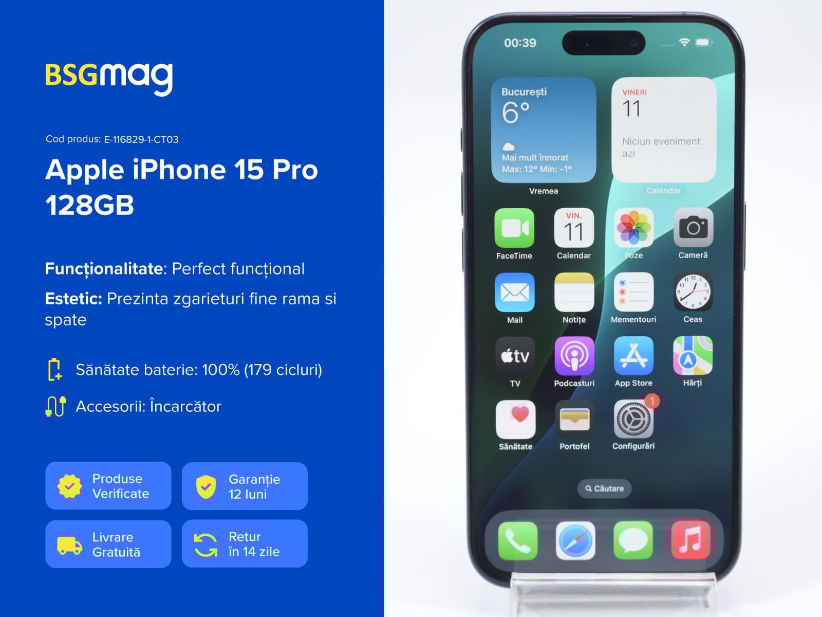 Telefon Apple iPhone 15 Pro 128GB - BSGmag