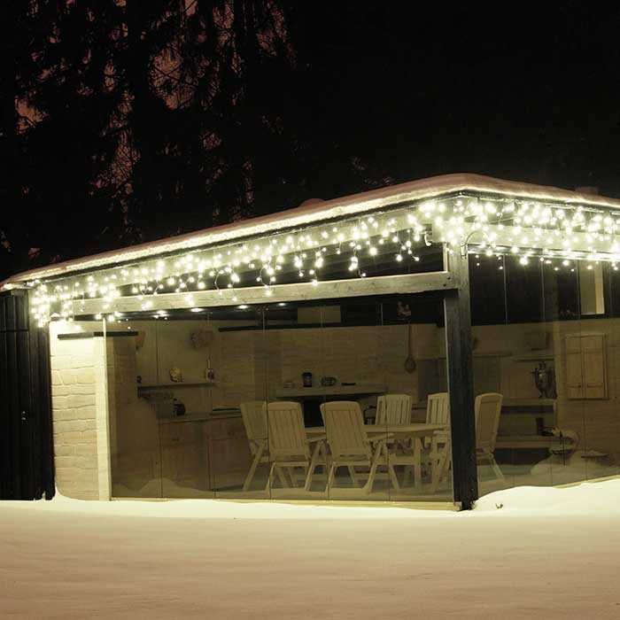 Професионални коледни външни лампички завеса 3м х 30-50см с флаш ефкет