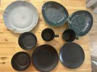 Посуда H&M home тарелки супницы кружки блюдце черный серый набор