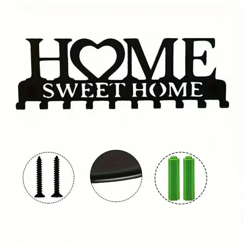 Suport chei Home Sweet Home, cuier 10 agatatoare