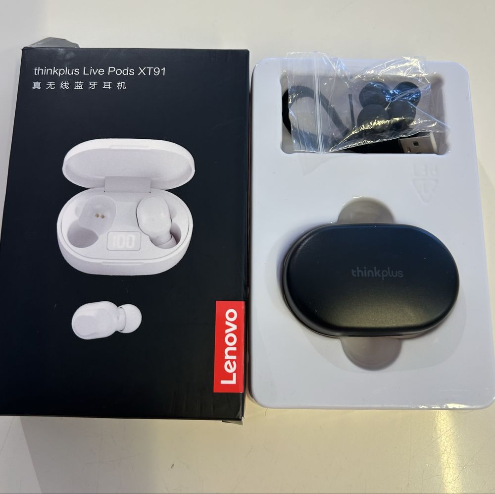 Слушалки Lenovo XT91, TWS, Bluetooth 5.0, Черени