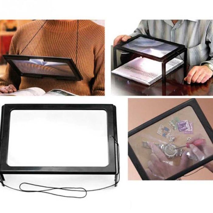 Лупа за четене с LED осветление Hands Free Magnifier А4 увеличителна