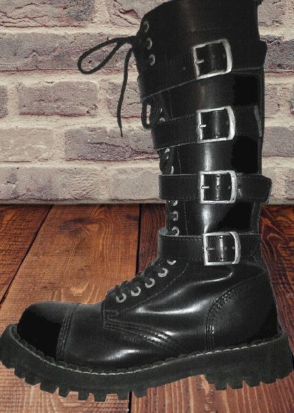 Bocanci Steel Boots 41 piele naturala, militari army, 20 inele, noi