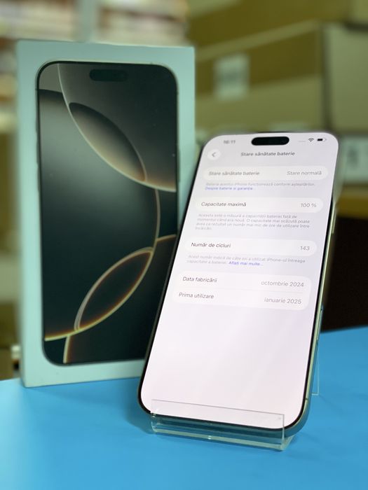 Apple iPhone 16 Pro Max 100% 256GB, Garantie 12 luni | Lensun