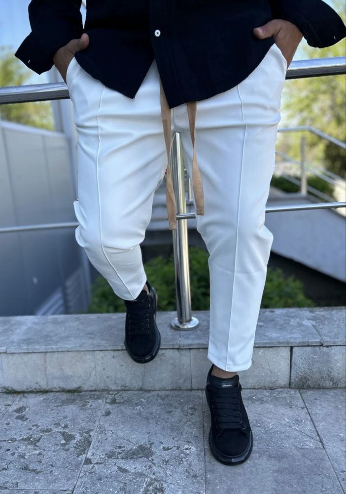 Pantaloni Piele cu siret lung! Calitate premium!