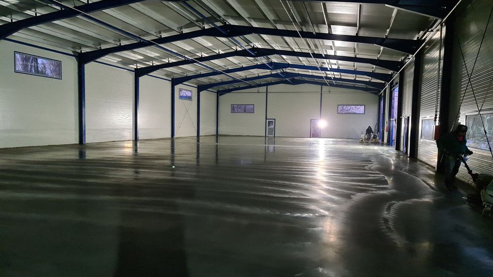 Turnare beton finisat cu elicopter și cuart, Șapa Beton, Periat