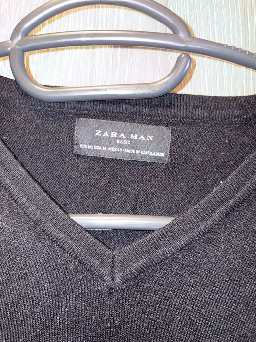 Zara Мъжки пуловер, плетена жилетка, тениска риза