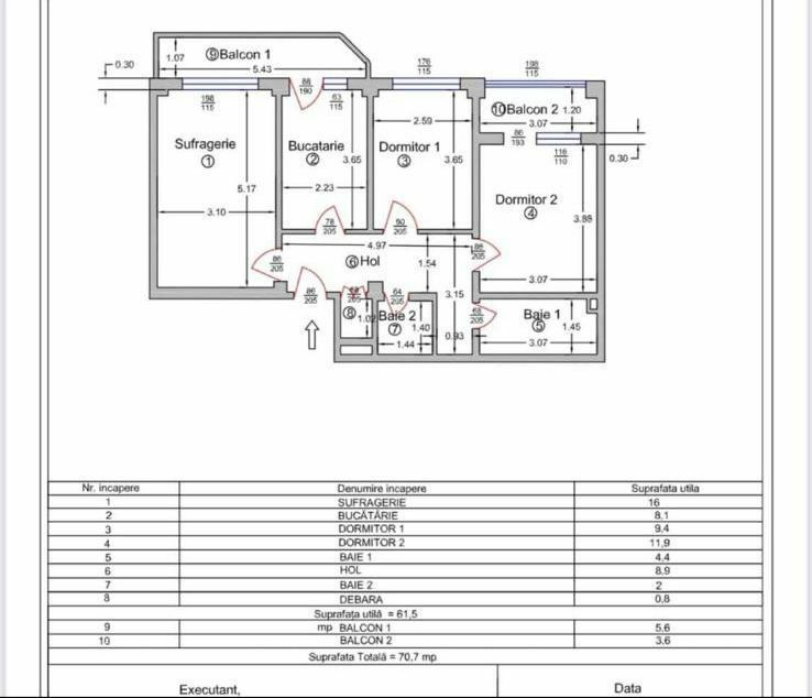 Apartament 3 camere/ Zona spitalului/Liceu Moisil/De vanzare